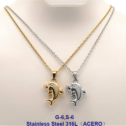 Stainless Steel Dolphin Pendant Necklace