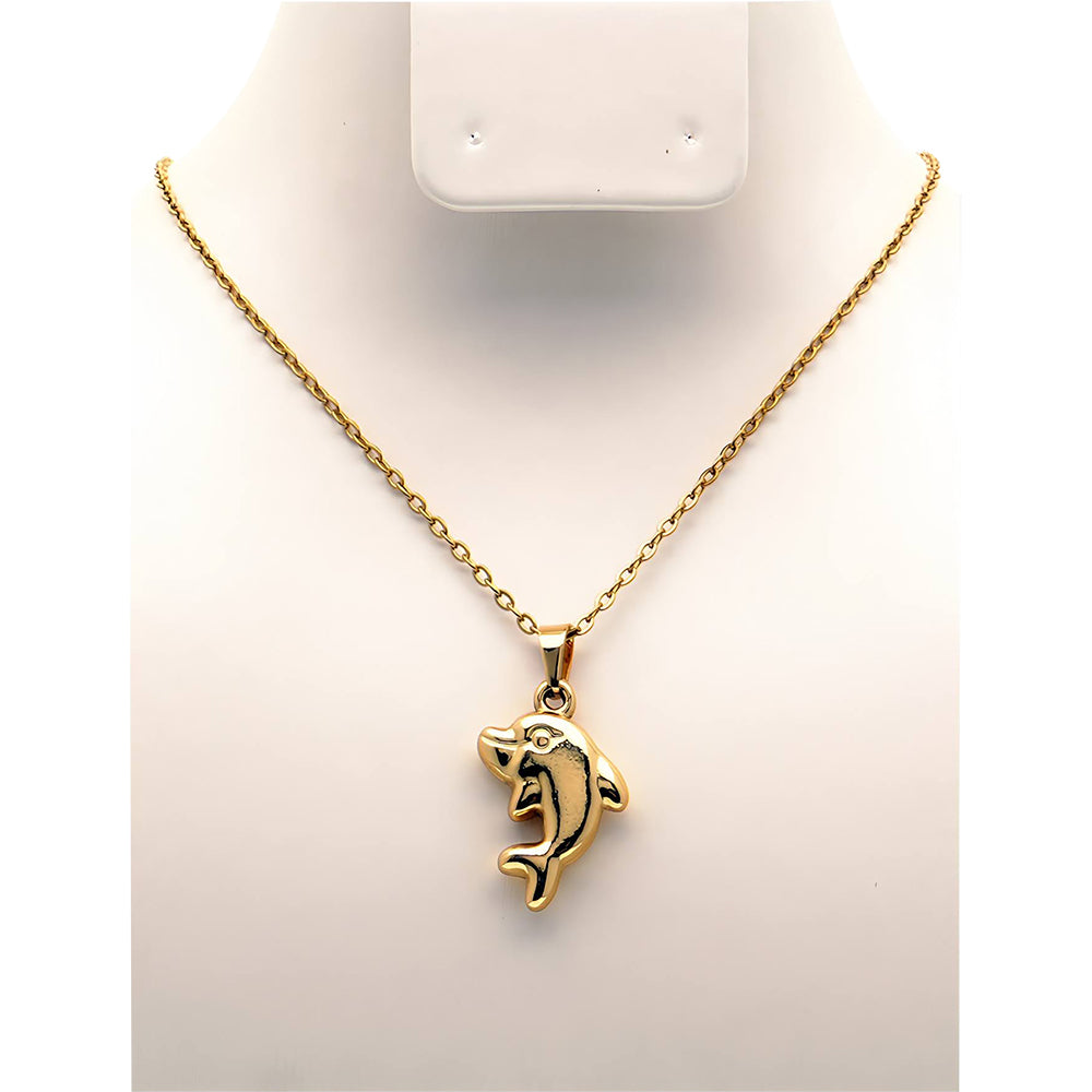 Stainless Steel Dolphin Pendant Necklace