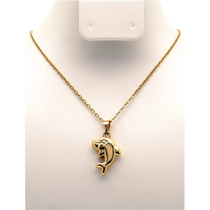 Stainless Steel Dolphin Pendant Necklace