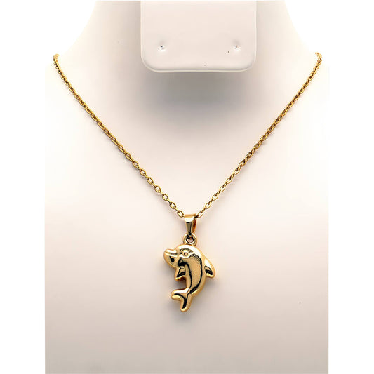 Stainless Steel Dolphin Pendant Necklace