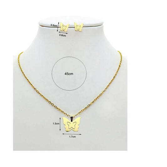 Stainless Steel Butterfly Pendant Necklace