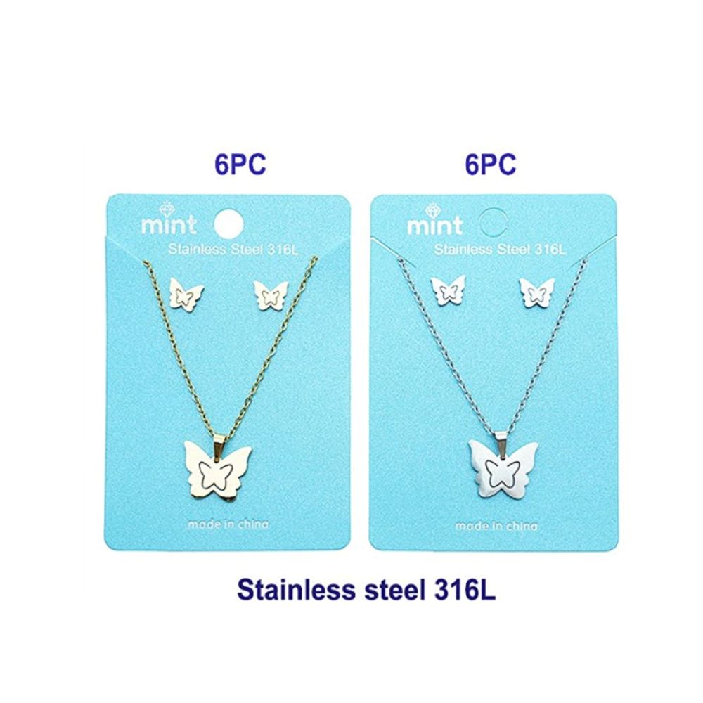 Stainless Steel Butterfly Pendant Necklace