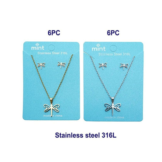 Stainless Steel Dragonfly Pendant Necklace