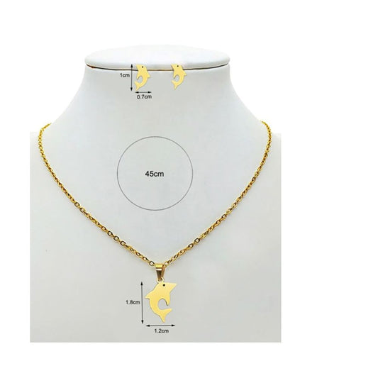 Stainless Steel Dolphin Pendant Necklace