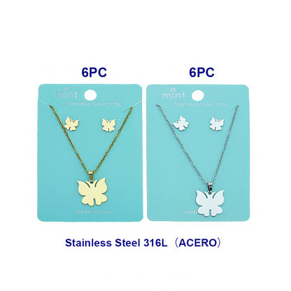 Stainless Steel Butterfly Pendant Necklace