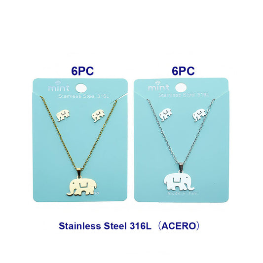 Stainless Steel Elephant Pendant Necklace