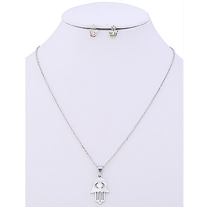 TN757 - Stainless Steel Hamsa Hand Necklace