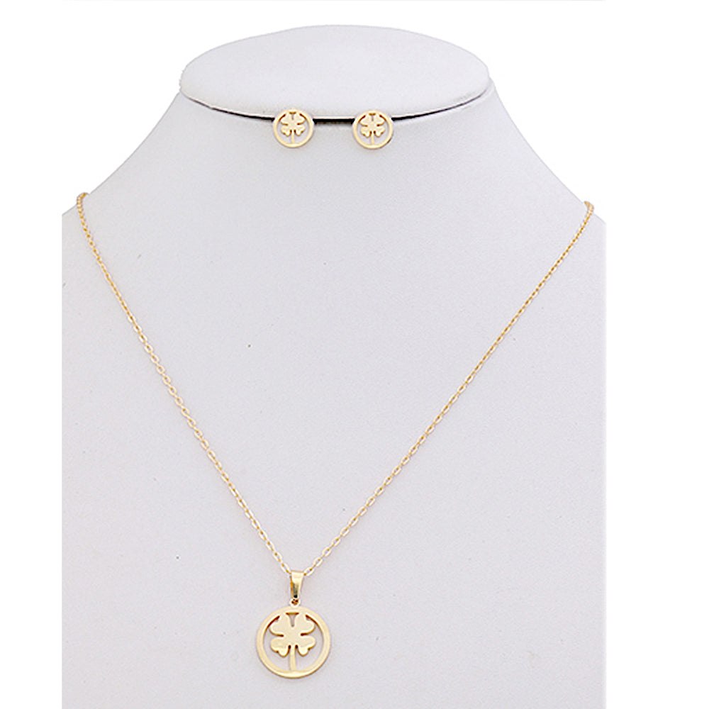 TN928 -  Stainless Steel Four Leaf Clover Necklace