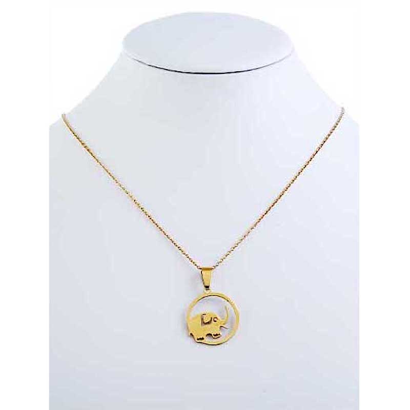 TN070G - Stainless Steel Elephant Necklace