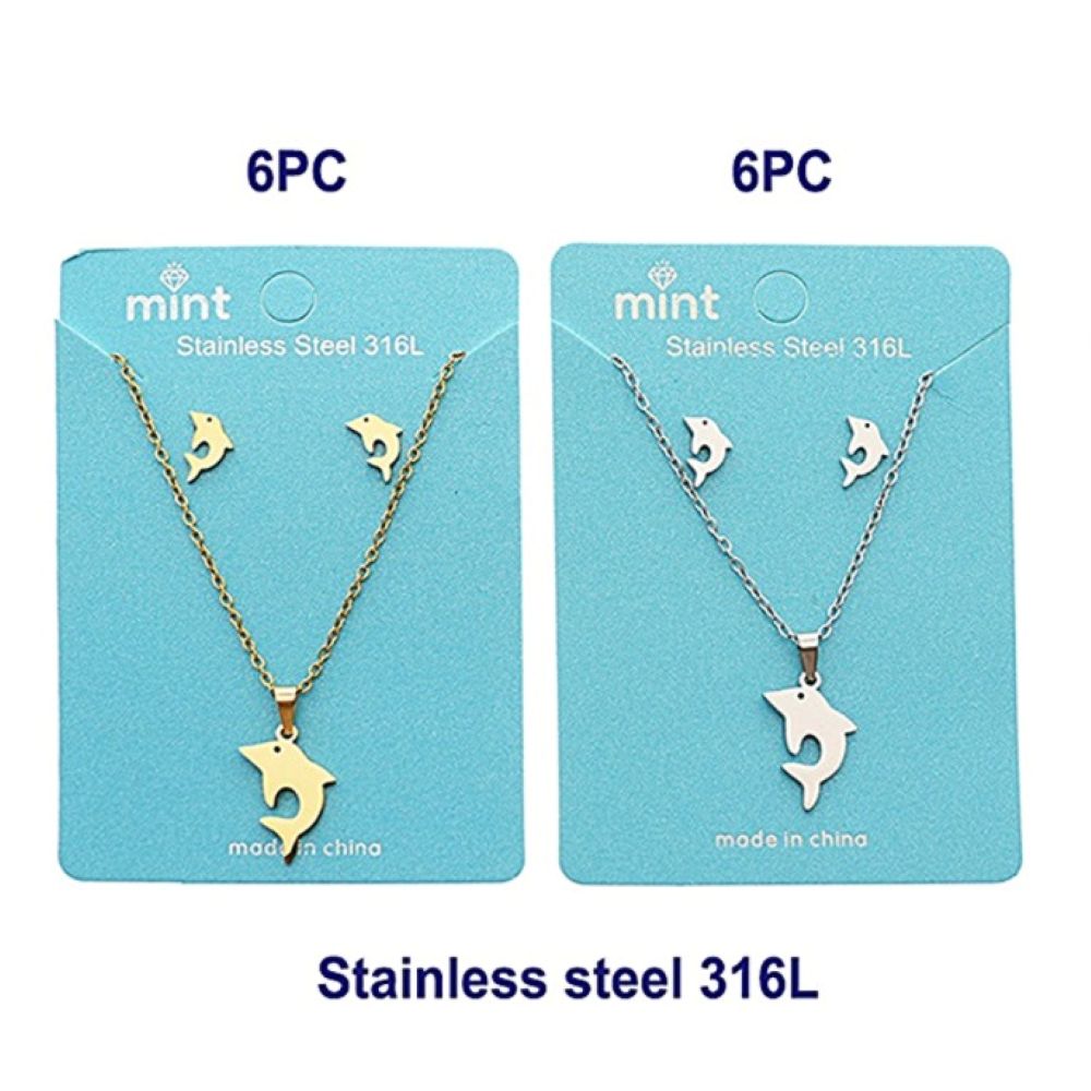 Stainless Steel Dolphin Pendant Necklace