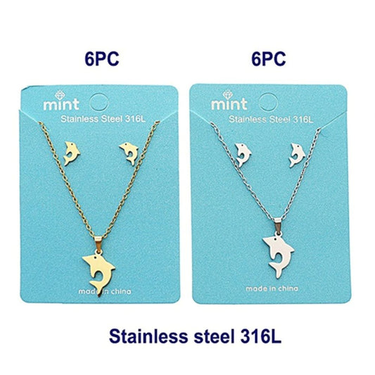 Stainless Steel Dolphin Pendant Necklace