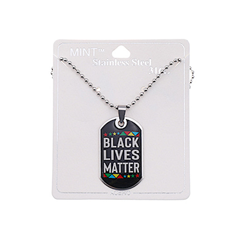 TN853 - Stainless Steel Black Lives Matter Necklace