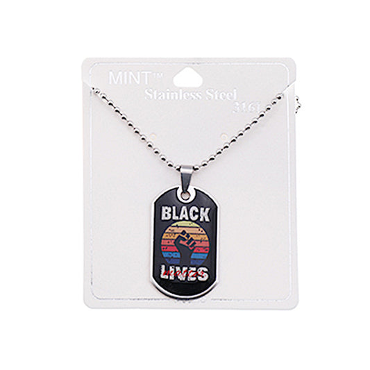 TN854 - Stainless Steel Black Lives Matter Necklace