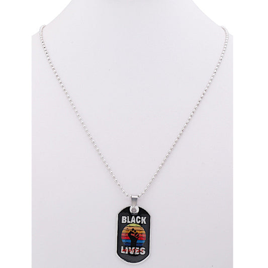 TN854 - Stainless Steel Black Lives Matter Necklace