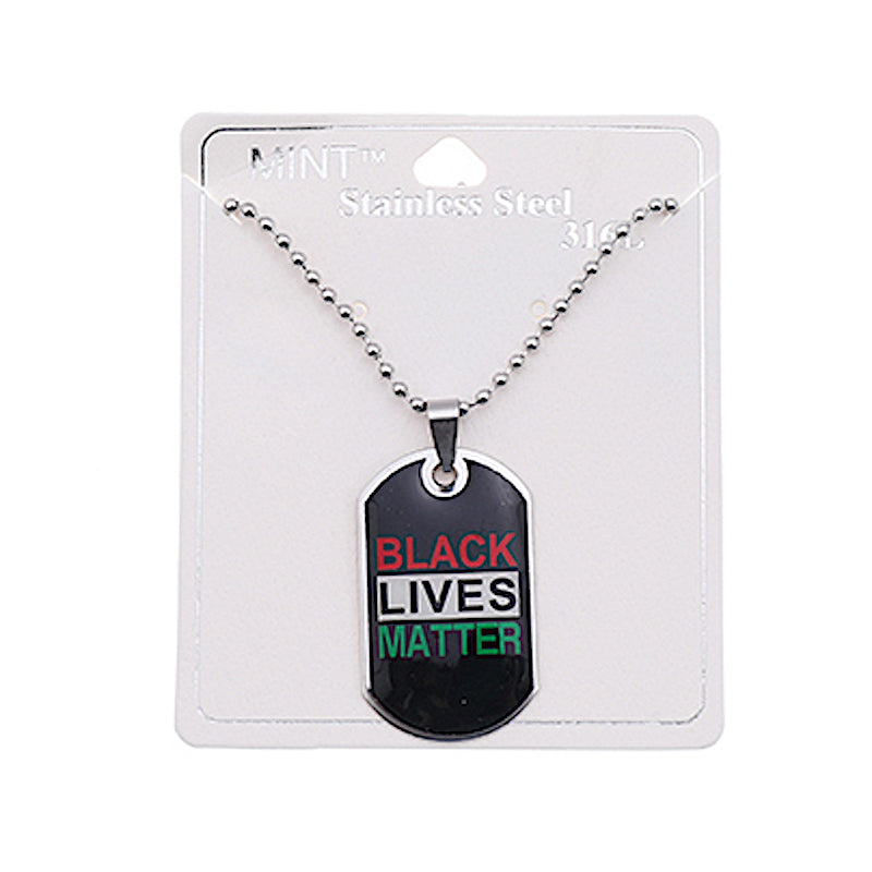 TN855 - Stainless Steel Black Lives Matter Necklace