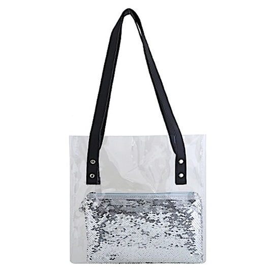 TP170-2 - Clear Handbag & Mini Sequin Pouch