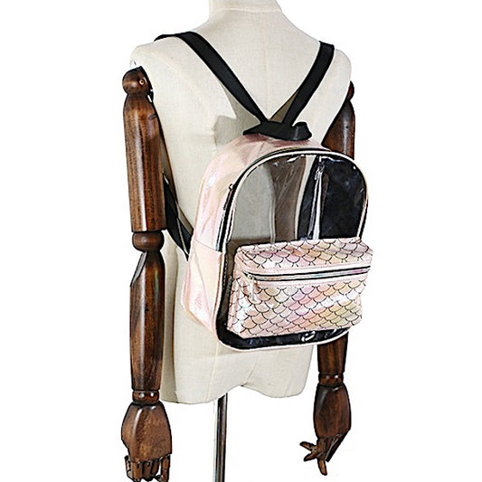 TP178 - Mini Holographic Mermaid Scale Backpack