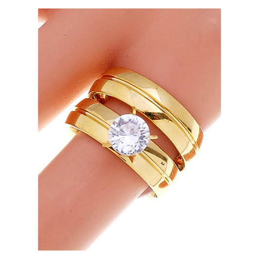 TR1006 - Stainless Steel Diamond Ring