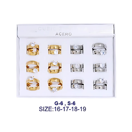 TR1006 - Stainless Steel Diamond Ring
