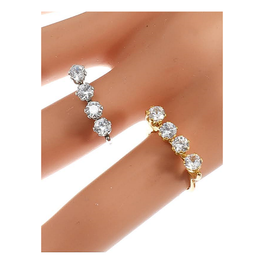 TR1472 - Stainless Steel Diamond Line Ring