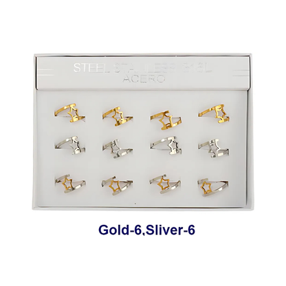 TR1639 - Stainless Steel Star Ring