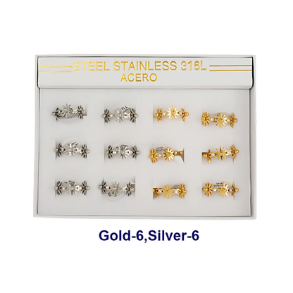 TR1647 - Stainless Steel Flower Ring