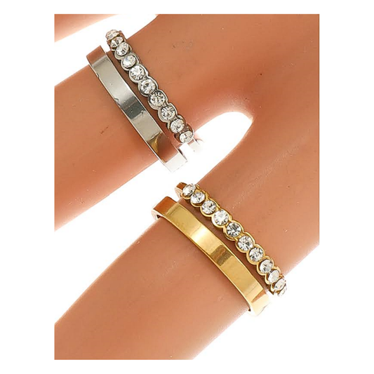 TR1790 - Stainless Steel Diamond Band Ring