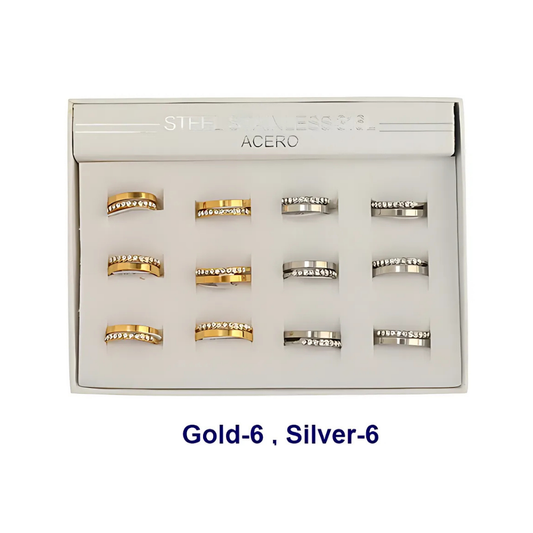 TR1790 - Stainless Steel Diamond Band Ring