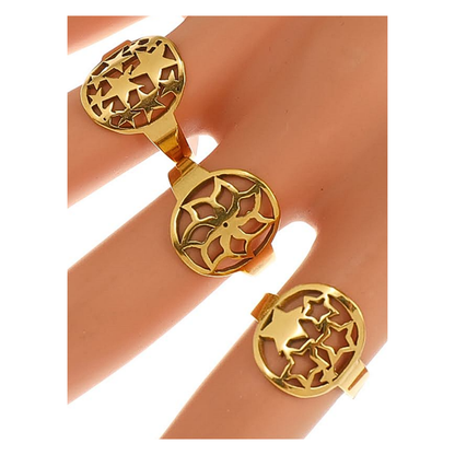 TR1795 - Stainless Steel Star Cutout Ring