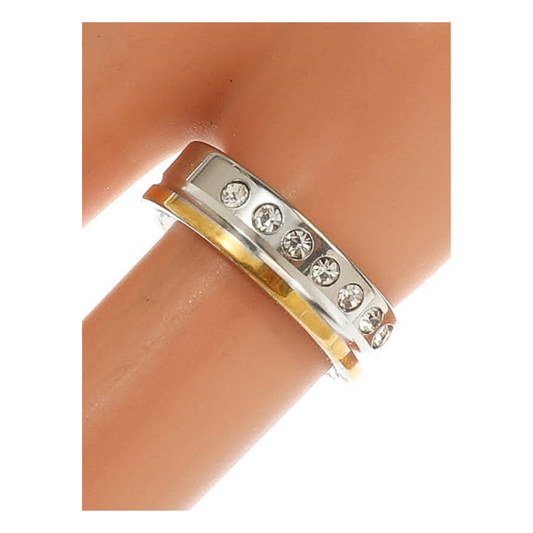 TR1821 - Stainless Steel Diamond Band Ring