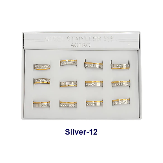 TR1821 - Stainless Steel Diamond Band Ring