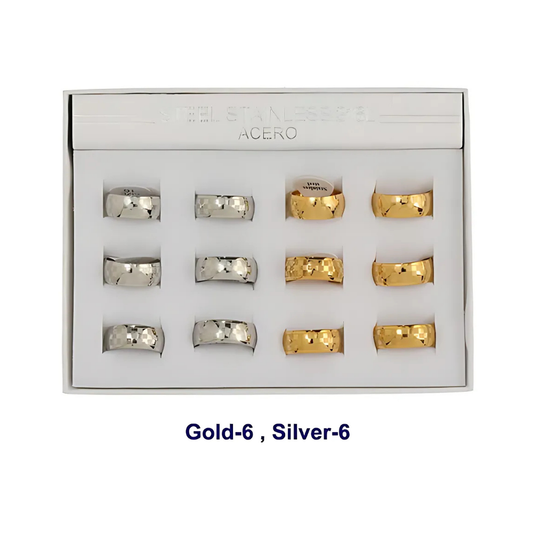 TR1833 - Stainless Steel Checkerboard Ring