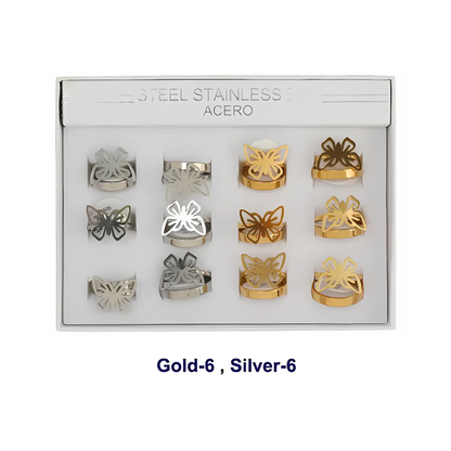 TR1869 - Stainless Steel Butterfly Ring
