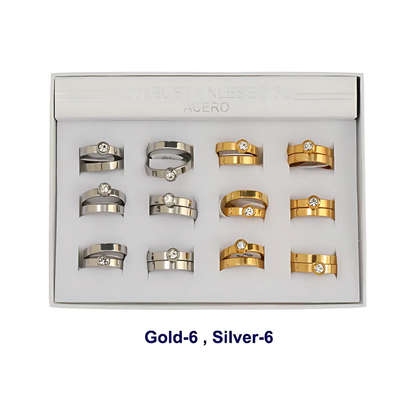 TR1877 - Stainless Steel Diamond Ring