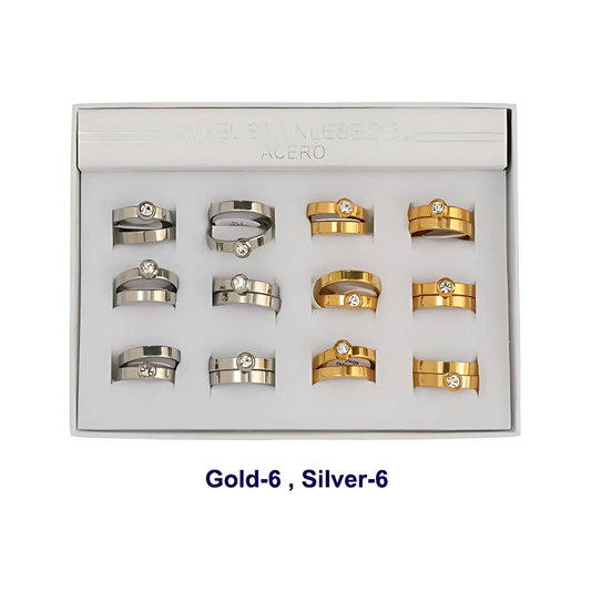 TR1877 - Stainless Steel Diamond Ring