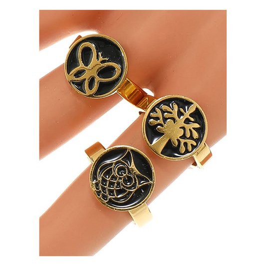 TR1880 - Stainless Steel Enamel Nature Ring