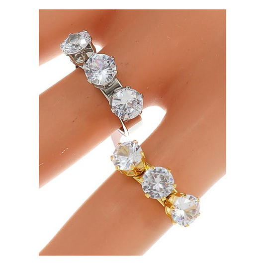 TR1891 - Stainless Steel Diamond Line Ring