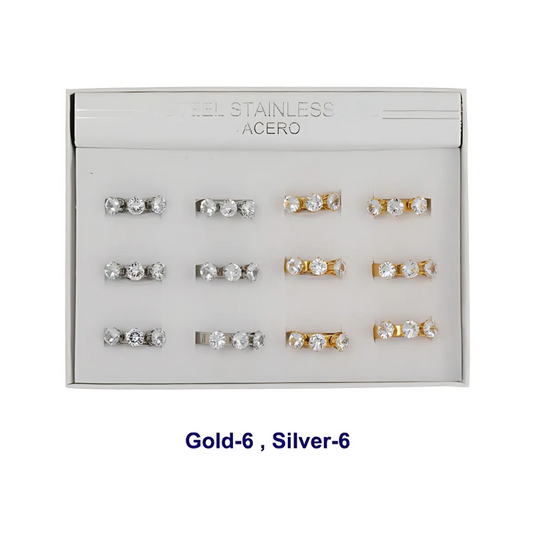 TR1891 - Stainless Steel Diamond Line Ring