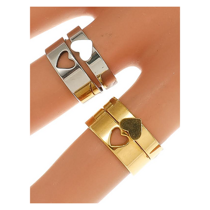 TR1895 - Stainless Steel Heart Cutout Ring