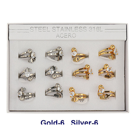 TR1898 - Stainless Steel Hand Twist Ring