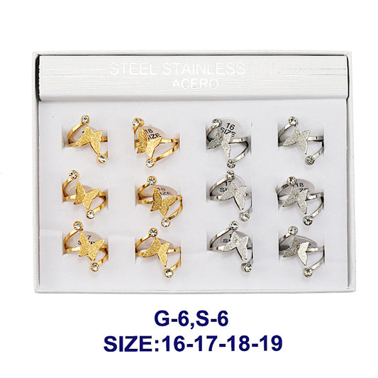 TR1901 - Stainless Steel Brushed Butterfly Ring