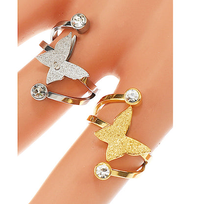 TR1901 - Stainless Steel Brushed Butterfly Ring