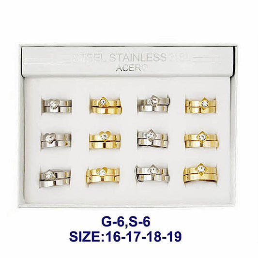 TR1905 - Stainless Steel Heart Band Ring