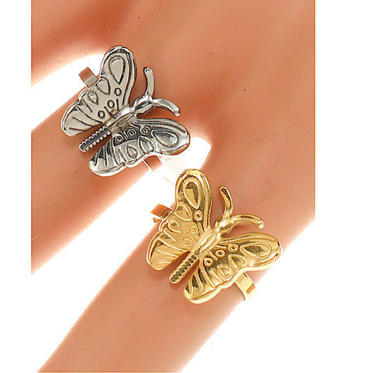 TR1941 - Stainless Steel Butterfly Ring