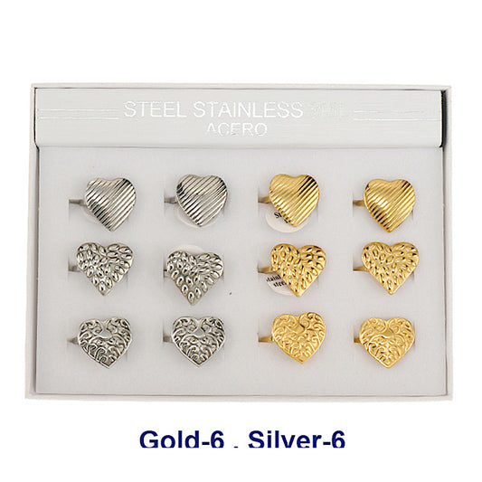 TR1942 - Stainless Steel Heart Ring