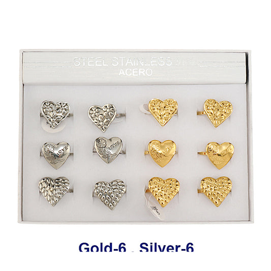 TR1943 - Stainless Steel Heart Ring