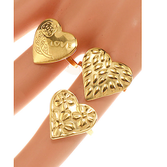 TR1943 - Stainless Steel Heart Ring