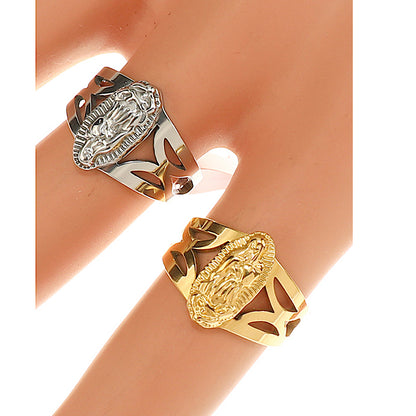 TR2063 - Stainless Steel Lady Of Guadalupe Ring