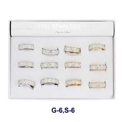 TR1946 - Stainless Steel Pavé Band Ring
