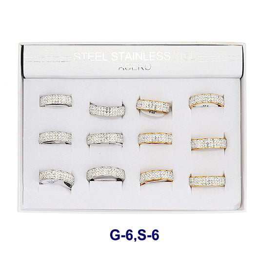 TR1946 - Stainless Steel Pavé Band Ring